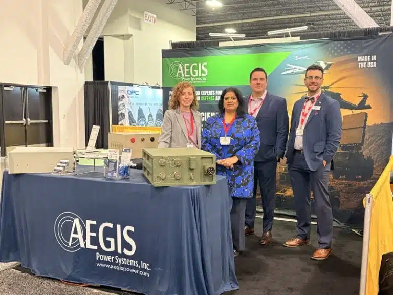 Aegis Power Systems sales and business development team members at GVSETS trade show 2026 with power supply products